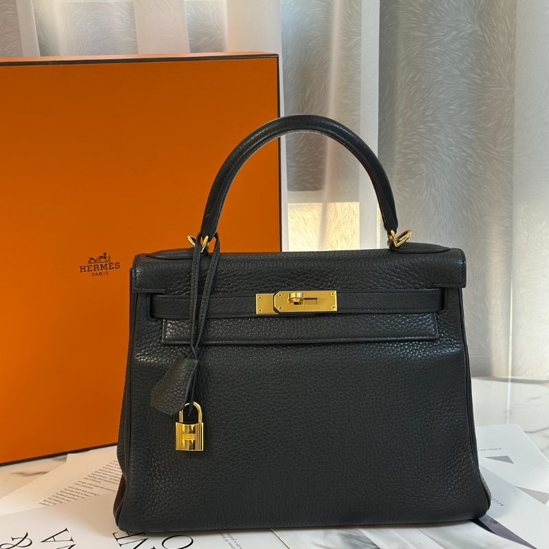 HERMES Kelly 28 - 黑金 T-2