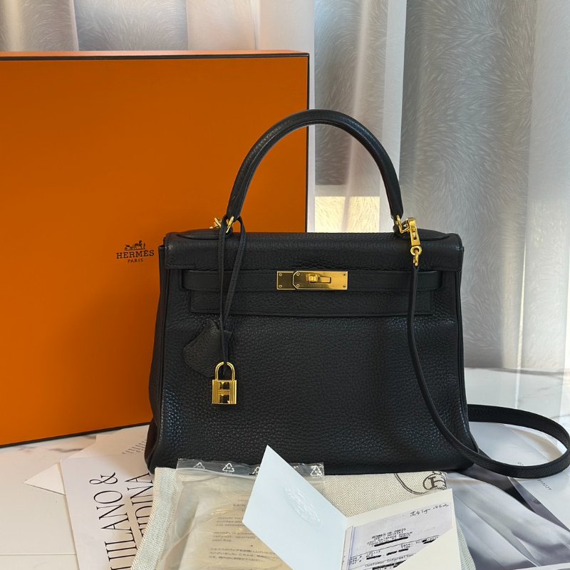 HERMES Kelly 28 - 黑金 T-8