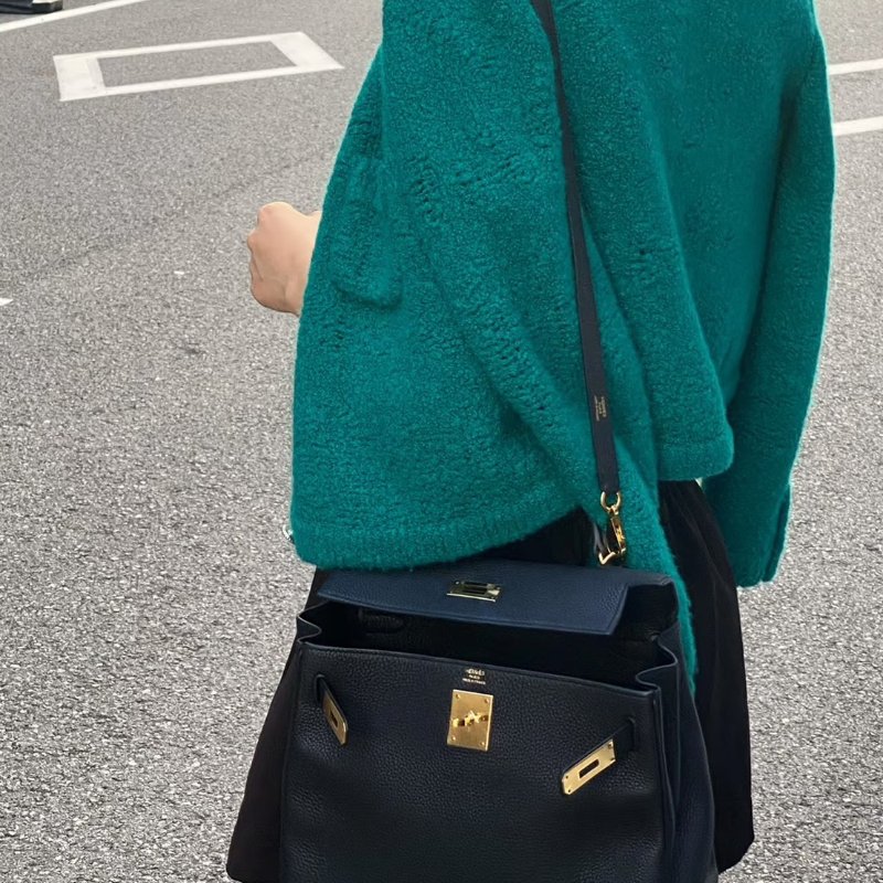 HERMES Kelly 28 - 黑金 T-9