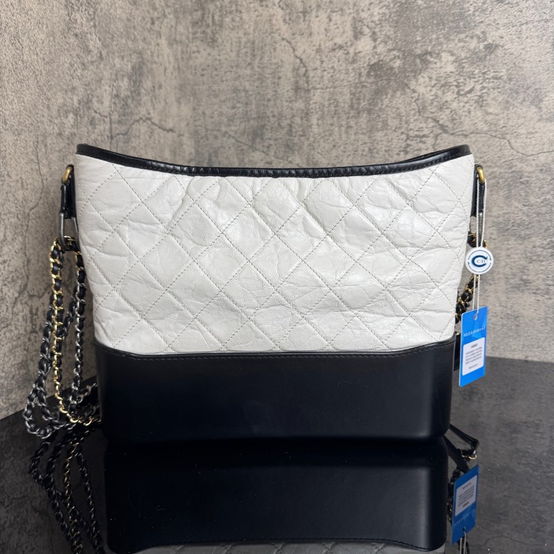 CHANEL 流浪包大號 黑拼白色-2
