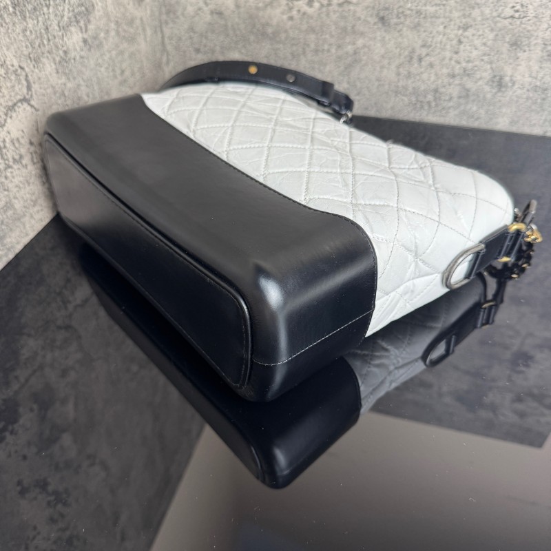 CHANEL 流浪包大號 黑拼白色-19