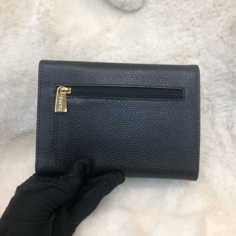 Chanel 荔枝牛皮中長夾 XB821-1