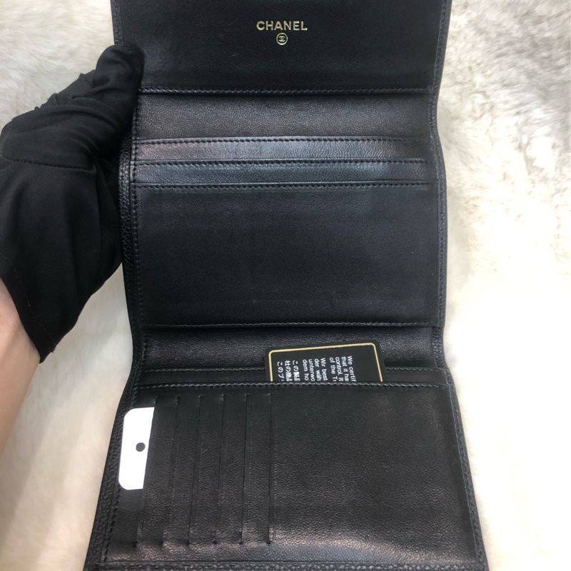 Chanel 荔枝牛皮中長夾 XB821-4