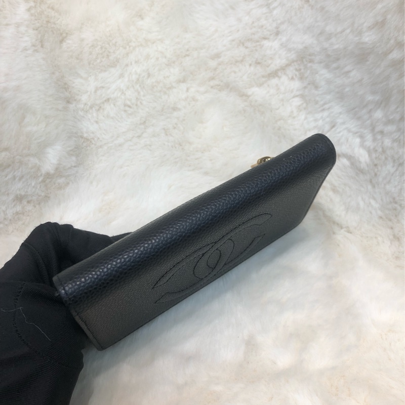 Chanel 荔枝牛皮中長夾 XB821-10