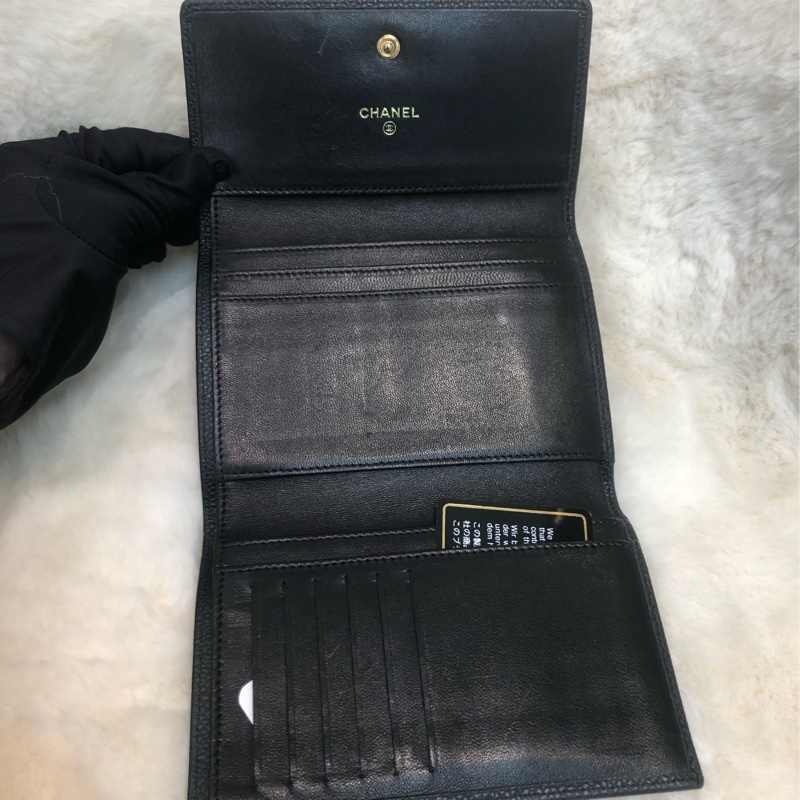 Chanel 荔枝牛皮中長夾 XB821-14