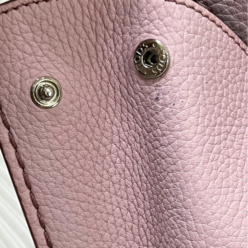 tods 櫻花粉色荔枝皮中號 wave 大嘴包-14