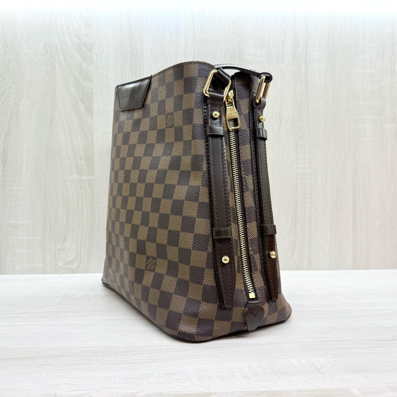 LV咖啡棋盤格cabas rivington側雙拉鍊托特包N41108-2