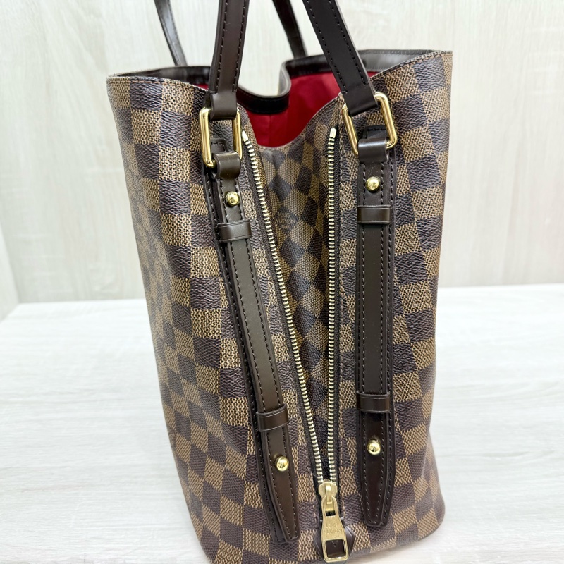 LV咖啡棋盤格cabas rivington側雙拉鍊托特包N41108-6