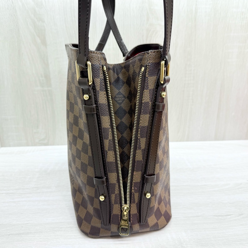 LV咖啡棋盤格cabas rivington側雙拉鍊托特包N41108-7