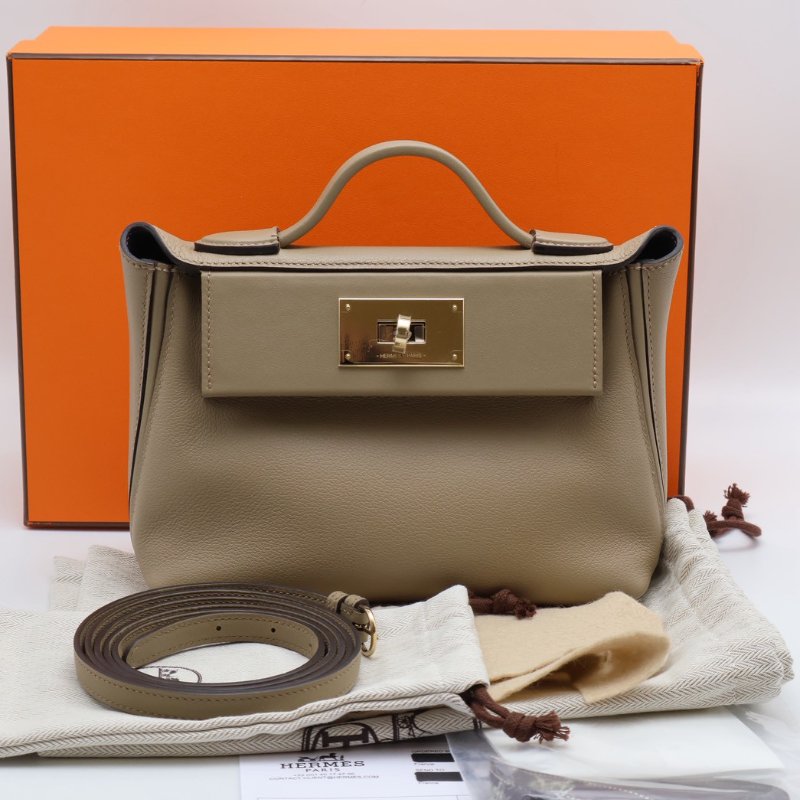HERMES Mini 24/24 - 馬爾法米拚霧霾灰香檳金 W-12