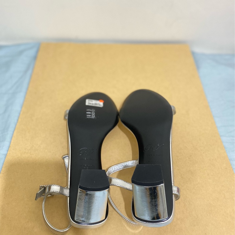 Roger Viver SANDAL CHIPS T.45 女生涼鞋 銀色 36.5 全新-4