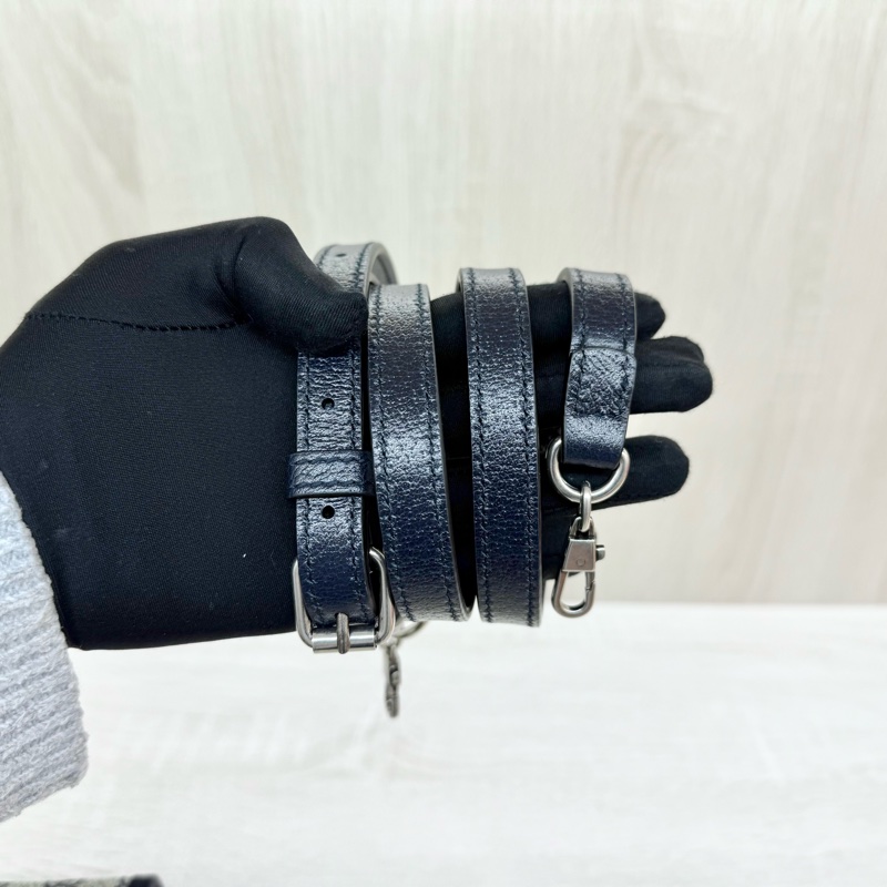 GUCCI原花拼深藍色牛皮INTERLOCKING GG琴譜包671623-9