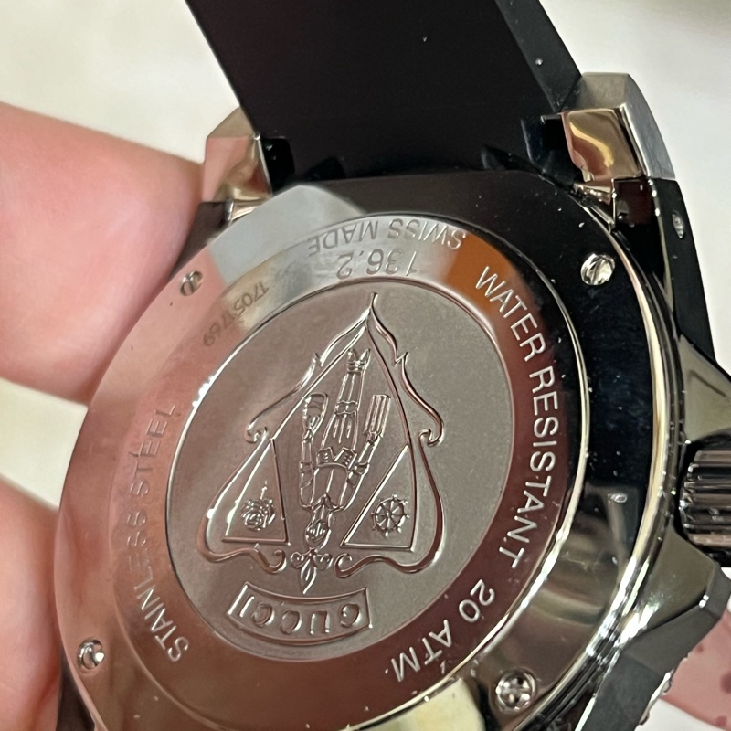 GUCCI Dive 200米潛水紳士橡膠款(YA136204A)x45mm-13