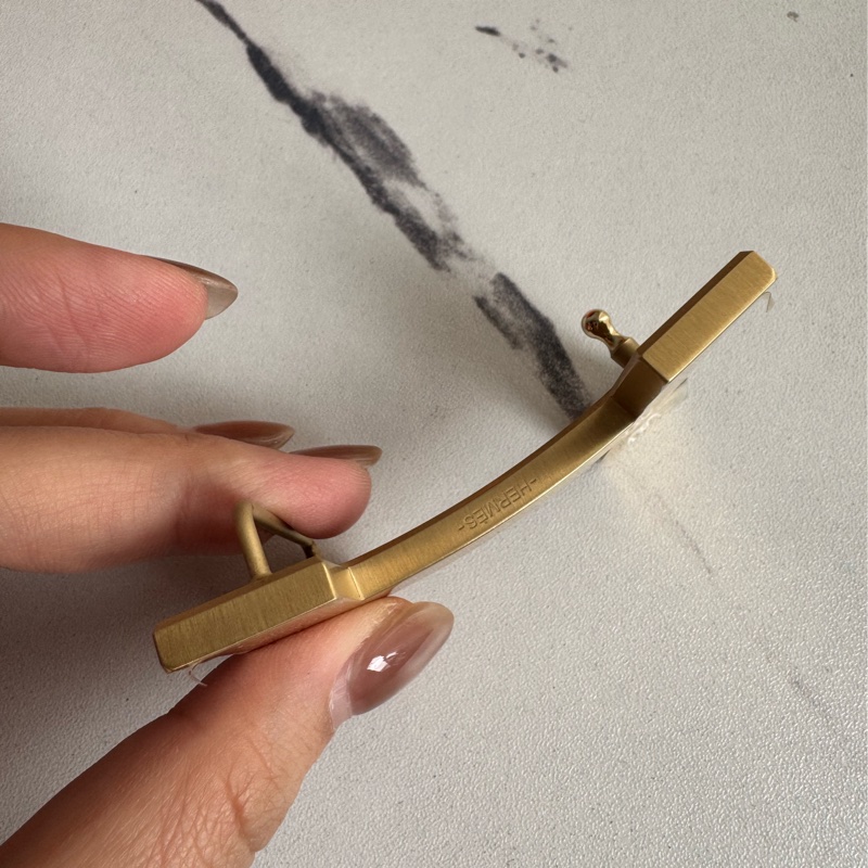 Hermes黑/灰雙面金大H皮帶110公分-2