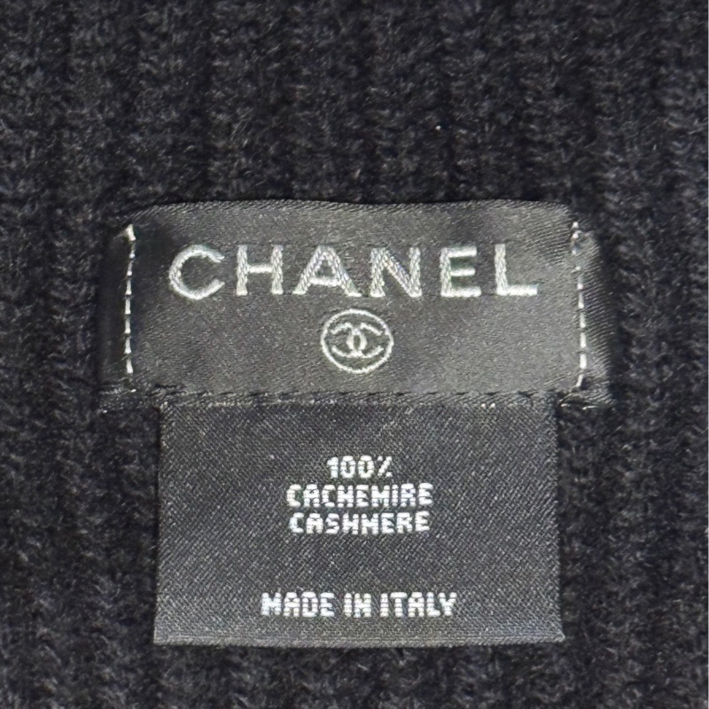 jennie同款 💙香奈兒 chanel 25B 毛帽 漫畫毛帽 冷帽 針織毛帽 黑色毛帽-2