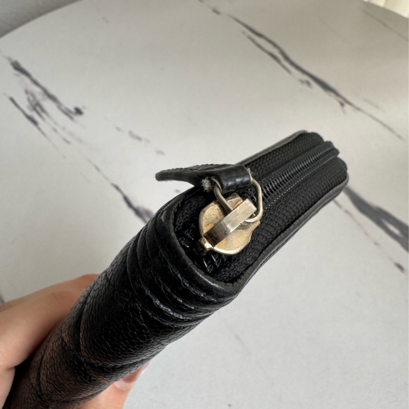 chanel黑菱格金boyㄇ拉長夾-6