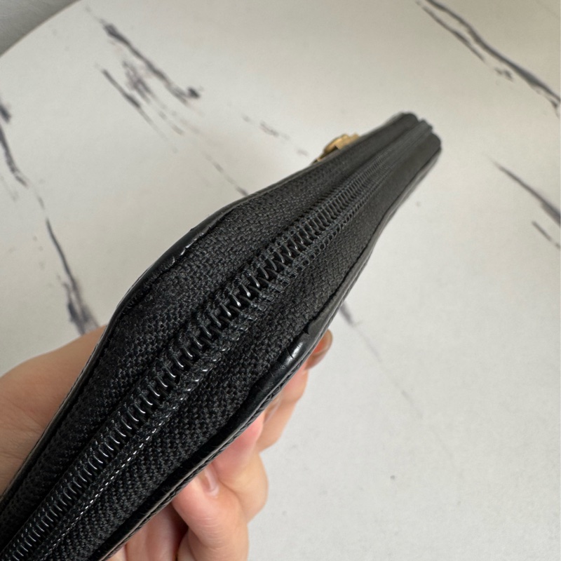 chanel黑菱格金boyㄇ拉長夾-8