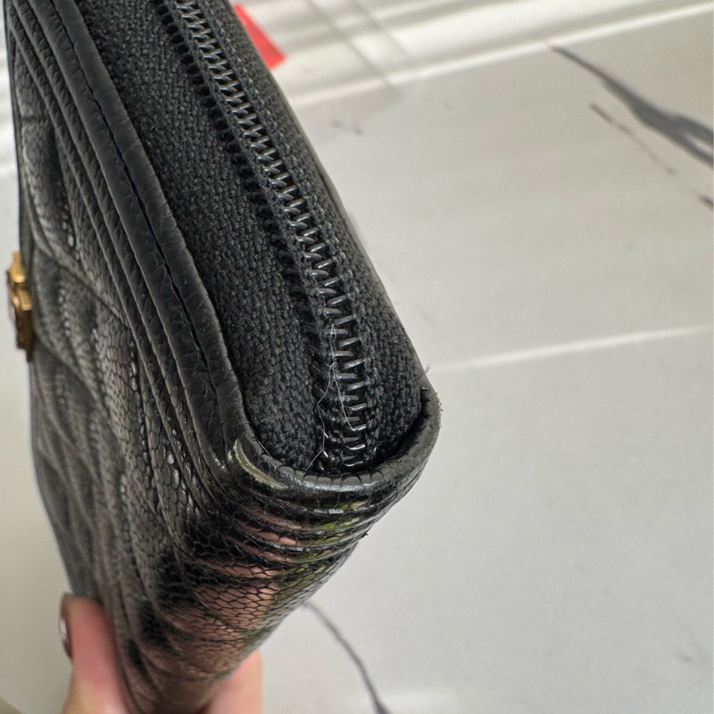 chanel黑菱格金boyㄇ拉長夾-38