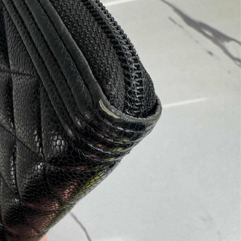 chanel黑菱格金boyㄇ拉長夾-39