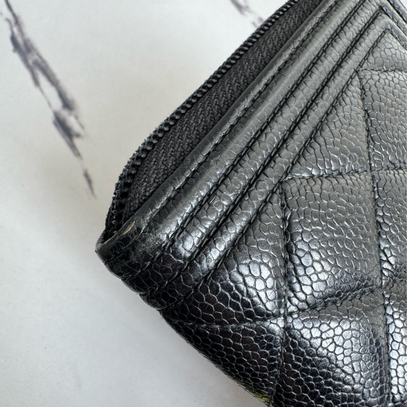 chanel黑菱格金boyㄇ拉長夾-42