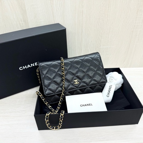 CHANEL黑金牛皮下蓋磁吸WOC/AP0250