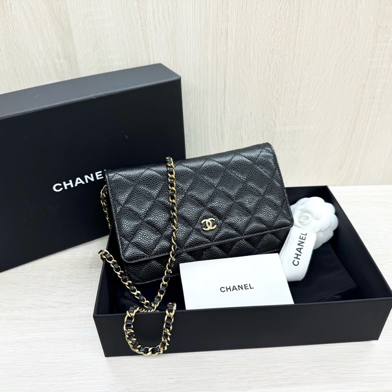 CHANEL黑金牛皮下蓋磁吸WOC/AP0250-0