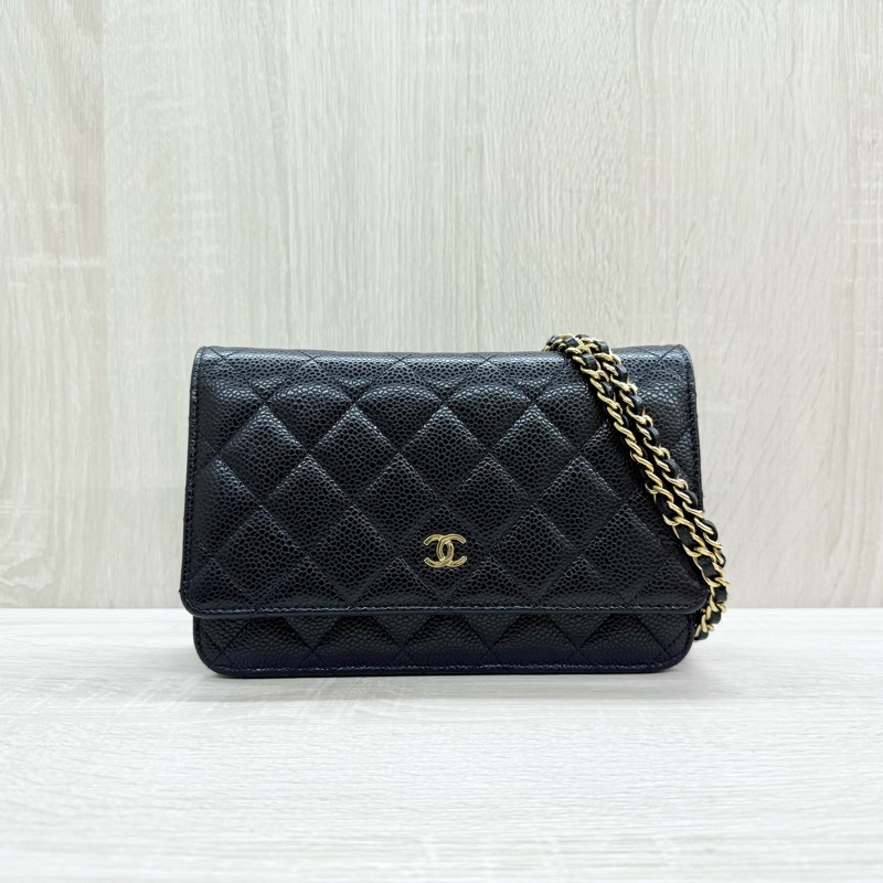 CHANEL黑金牛皮下蓋磁吸WOC/AP0250-1