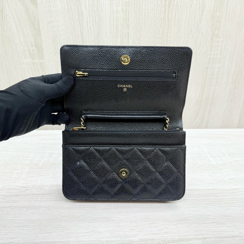 CHANEL黑金牛皮下蓋磁吸WOC/AP0250-6