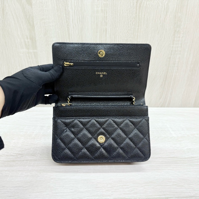 CHANEL黑金牛皮下蓋磁吸WOC/AP0250-7