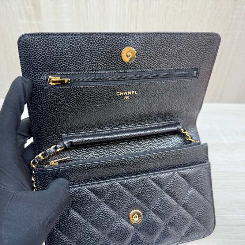 CHANEL黑金牛皮下蓋磁吸WOC/AP0250-15