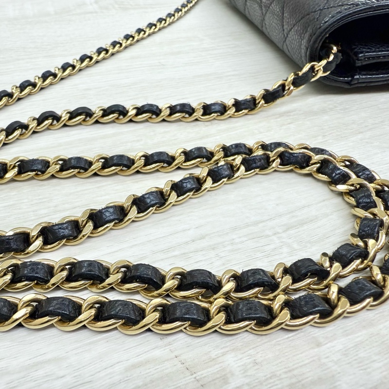 CHANEL黑金牛皮下蓋磁吸WOC/AP0250-17