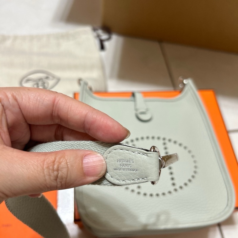 Hermes Mini Evelyne 16冰晶灰 B刻大全配-6