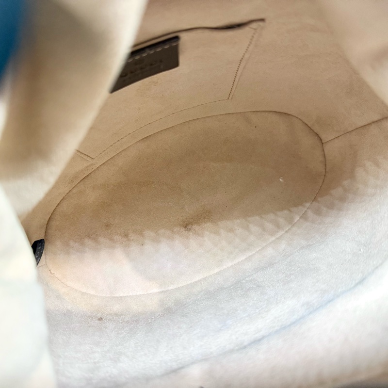 GUCCI緹花布拼咖啡色牛皮1955Horsebit束口水桶包602118-13