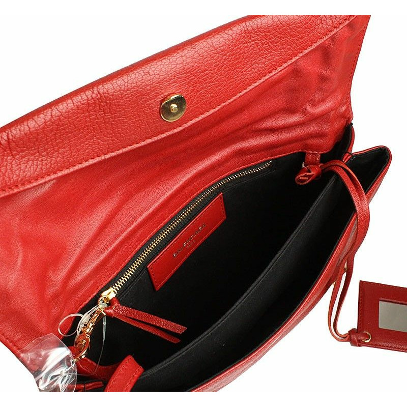 【包稅】BALENCIAGA 紅色鍍金馬達手拿包和斜背包-4