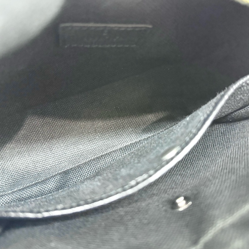 GUCCI黑色帆布拚皮革JUMBO GG拉鍊相機包696075-11