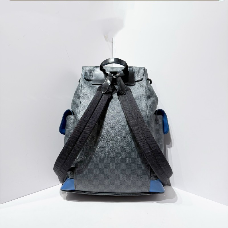 LV/路易威登 Christopher 黑棋盤格抽繩 登山雙肩包-2