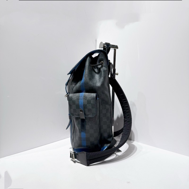 LV/路易威登 Christopher 黑棋盤格抽繩 登山雙肩包-3