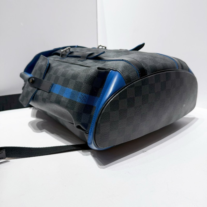 LV/路易威登 Christopher 黑棋盤格抽繩 登山雙肩包-6