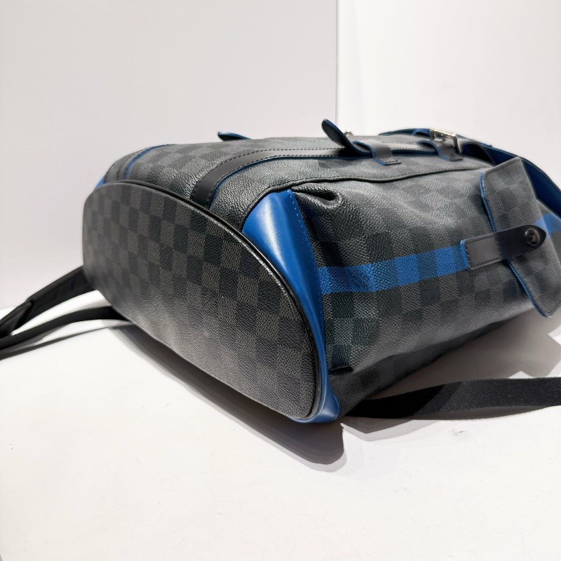 LV/路易威登 Christopher 黑棋盤格抽繩 登山雙肩包-7