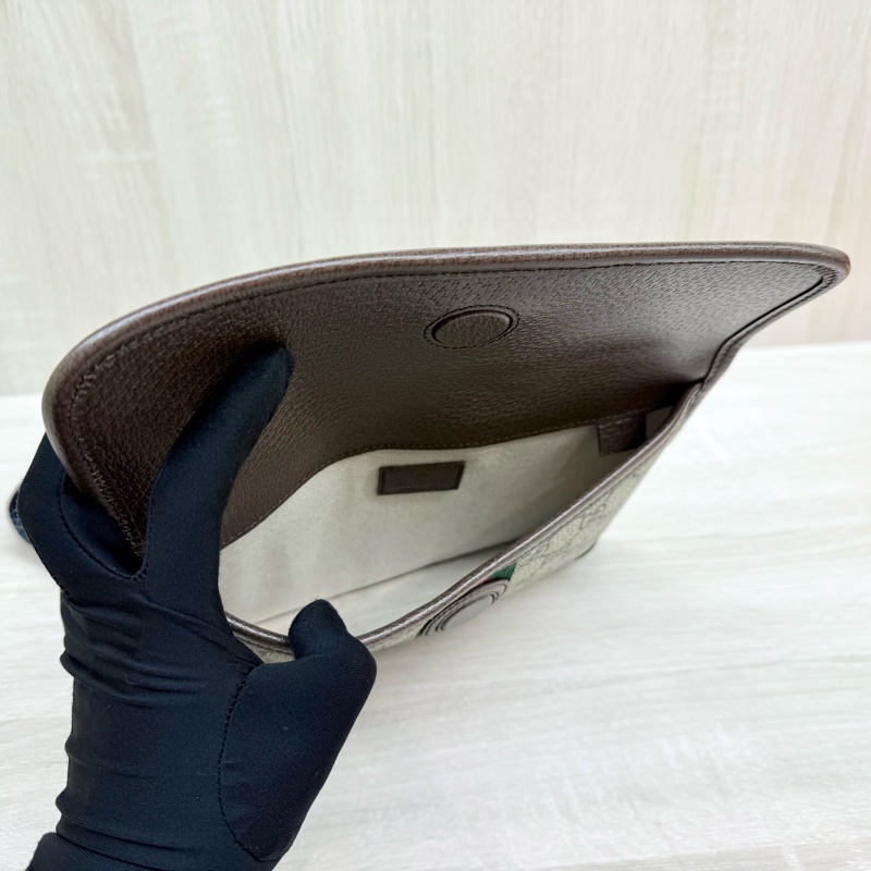 GUCCI Ophidia帆布綠紅織帶小款腰包752597-6