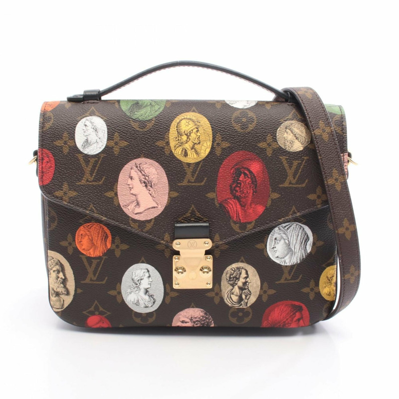 路易威登 Metis MM Monogram Cameo Pochette 手提包，PVC塗層帆布和皮革材質，棕色、黑色或多色可選，M59257-0