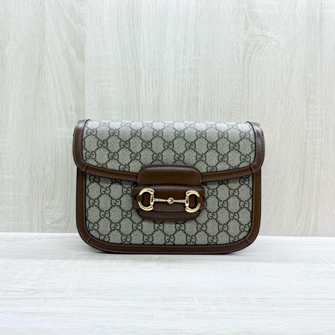 GUCCI老花拚咖皮革1955中號側背包602204