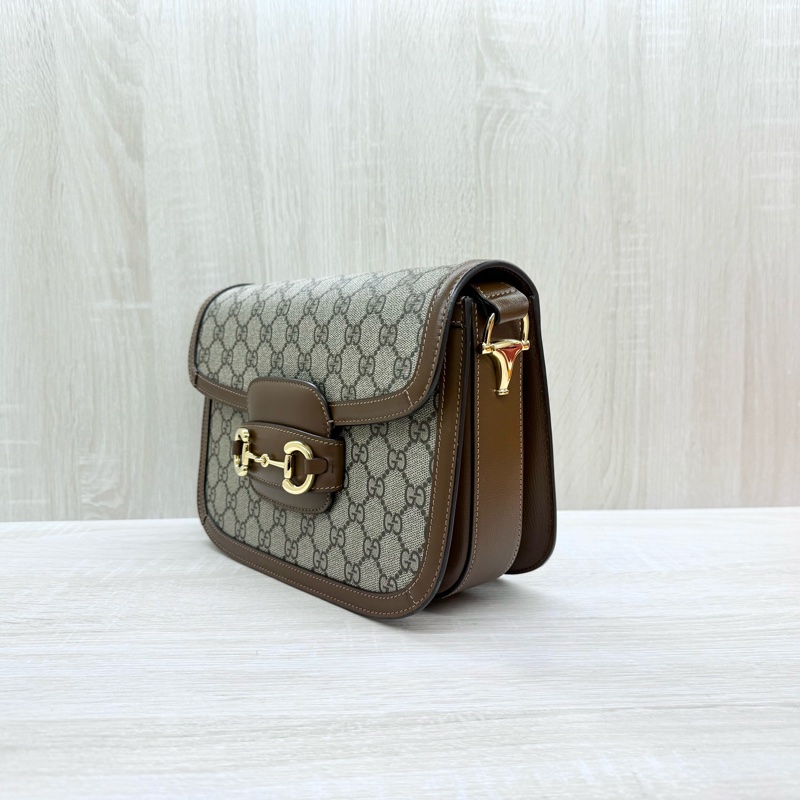 GUCCI老花拚咖皮革1955中號側背包602204-2