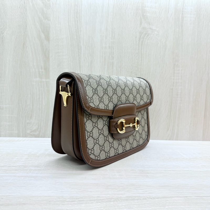 GUCCI老花拚咖皮革1955中號側背包602204-3