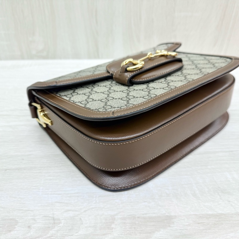 GUCCI老花拚咖皮革1955中號側背包602204-6
