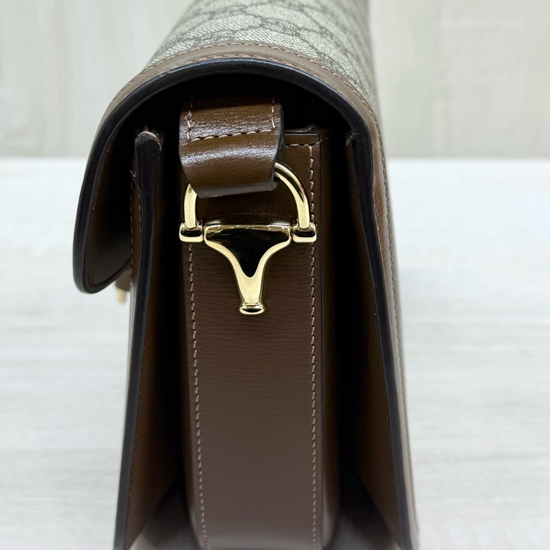 GUCCI老花拚咖皮革1955中號側背包602204-8