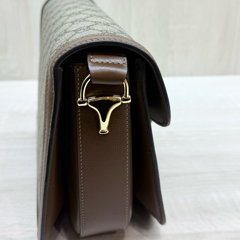 GUCCI老花拚咖皮革1955中號側背包602204-9