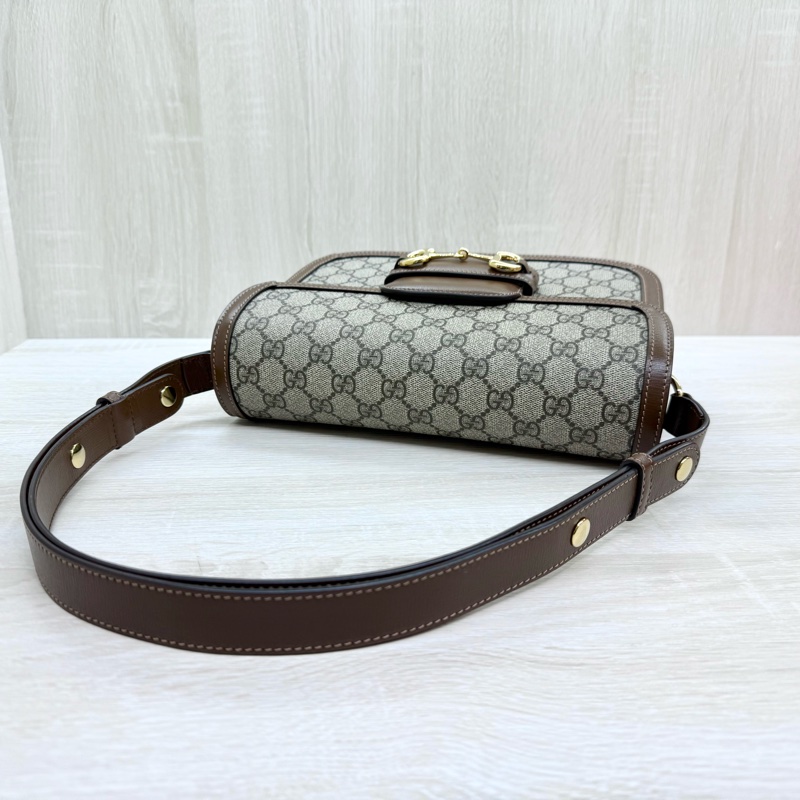 GUCCI老花拚咖皮革1955中號側背包602204-16