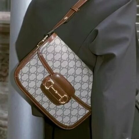 GUCCI老花拚咖皮革1955中號側背包602204