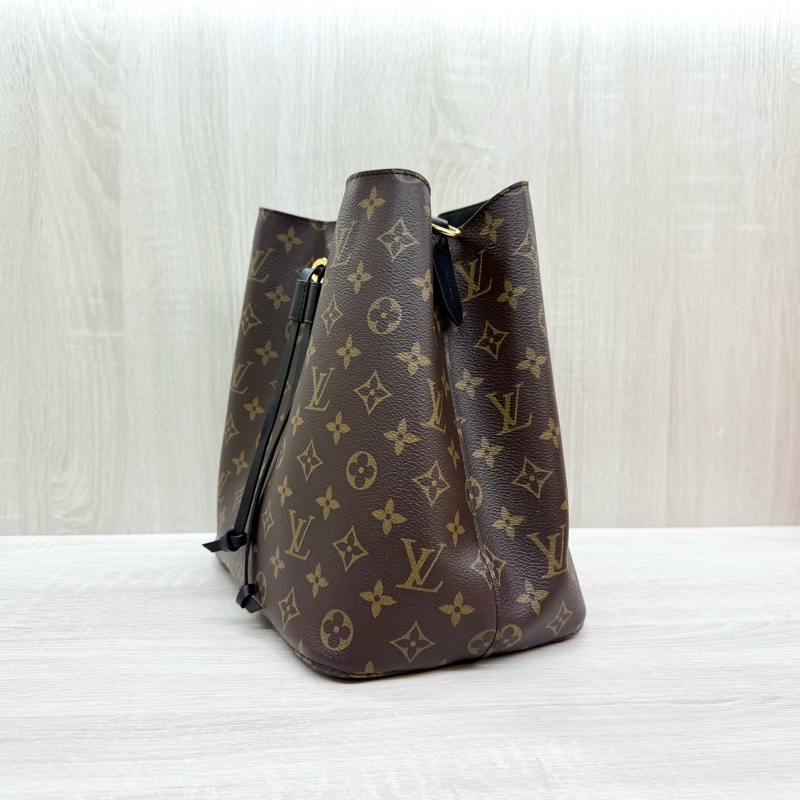 LV原花黑色邊Neo Neo束口水桶包MM M44020-2